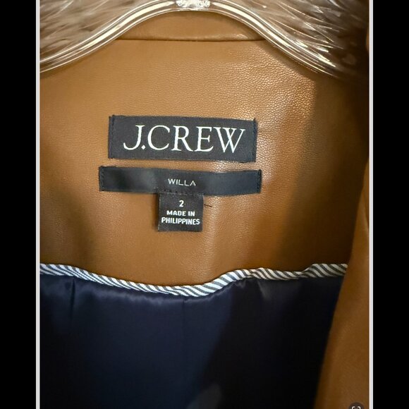 J. Crew Willa blazer in faux leather in Rich Coffee | Size 2 - Picture 4 of 4